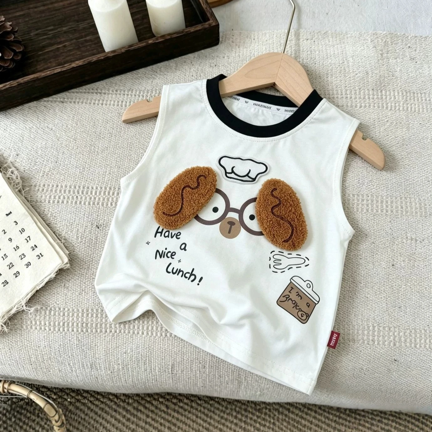 Boys T-shirt 2026 Spring and Summer New Children's Clothing Korean Boy Baby Cartoon Three-dimensional Puppy Print Vest