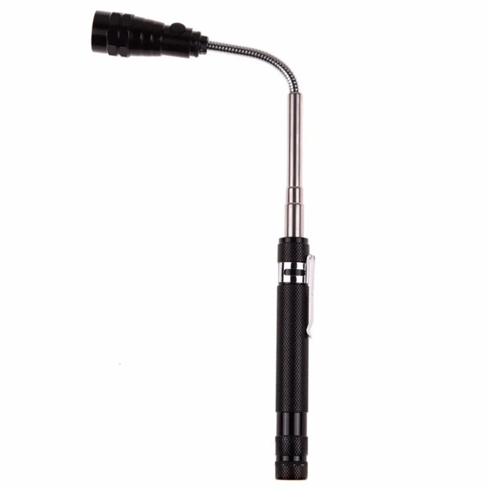 Telescopic Work Light Bendable Magnet Head Aluminum Alloy Surface Anti-Skid Pattern Battery Powered for Car Repair Camping