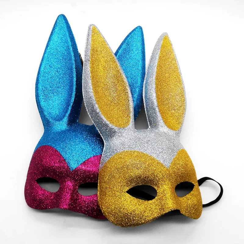 Masque de lapin demi-visage pour femme, masque de lapin pour fille, masque de jeu sexy, costume d'Halloween, danse de bar et de fête