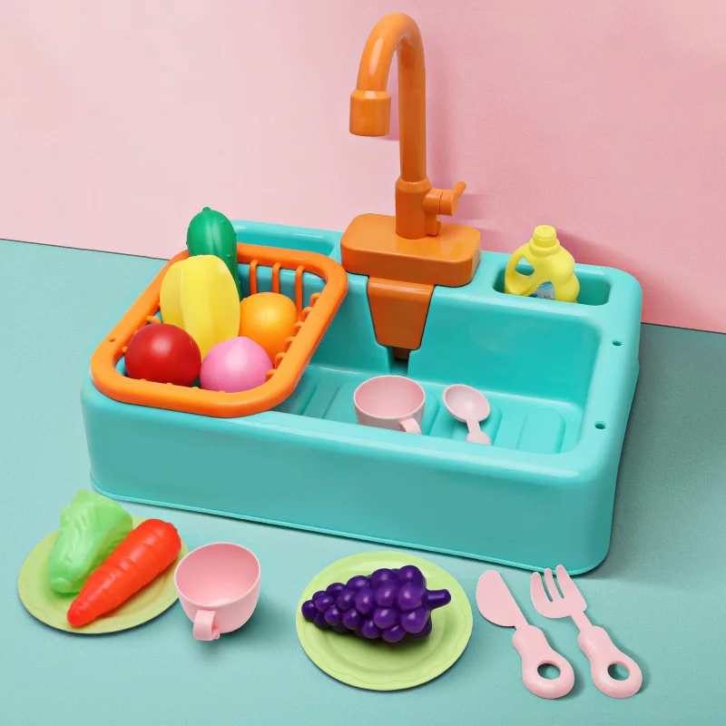 Ensemble d'évier de cuisine pour enfants, lave-vaisselle électrique de Simulation avec eau courante, jouet de jeu de rôle, jeu de rôle Montessori pour filles 26 Ensemble d'évier de cuisine pour enfants, lave-vaisselle électrique de Simulation avec eau courante, jouet de jeu de rôle, jeu de rôle Montessori pour filles 26