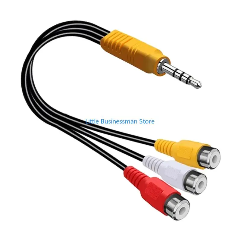 3.5Mm to 3RCA AV Music Video Composite Cable for Plugs and Play Home Hookup M76A