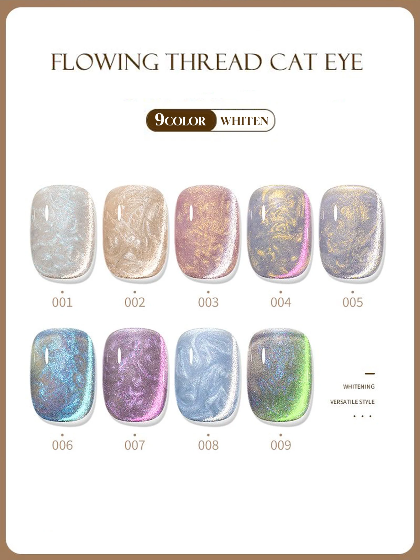 1-9 STKS Streamer Draad Cat's Eye Gel Nagellak 2025 Populaire Parelmoer Flash Magische Kleur Nagellak Nail Art Supplies