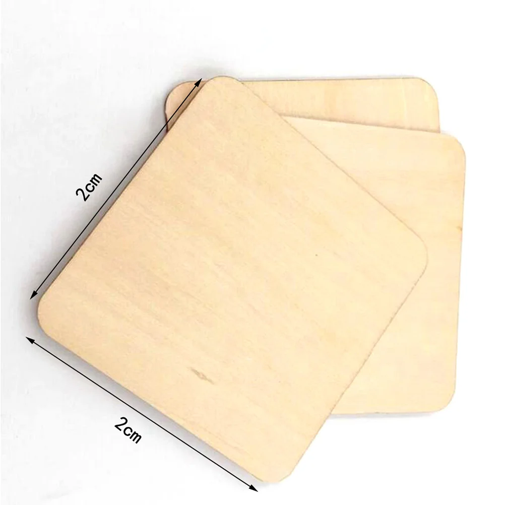 10 Pcs Square Scrapbook Supplies Bamboo Home Accents Decor Wooden Slice for Craft