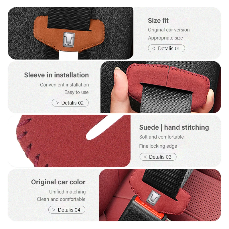 Suede Car Seat Belt Buckle Protector Clip Anti-collision Cover For TANK For Great Wall GWM WEY 2021 Tank New 300 500