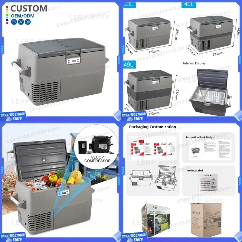 High Quality 12v 24v Solar Refrigerator Fridge Freezr Low Noise Small Car Freezer Used for Car Cooler Box 12v