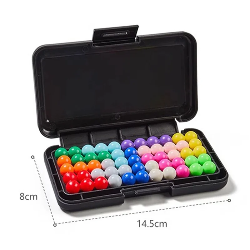 A04F-klassiek Pyramid IQ 3D-puzzelbordspel met 200 uitdagingen en parelkralen voor kindergeesten