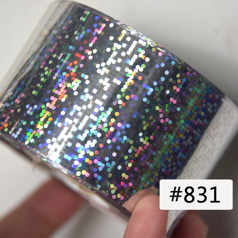 1 roll 120m*4cm Holographic Nail Foils Laser Star Waves Nail Transfer Foil Gold Sliver Holographic Sticker Decals