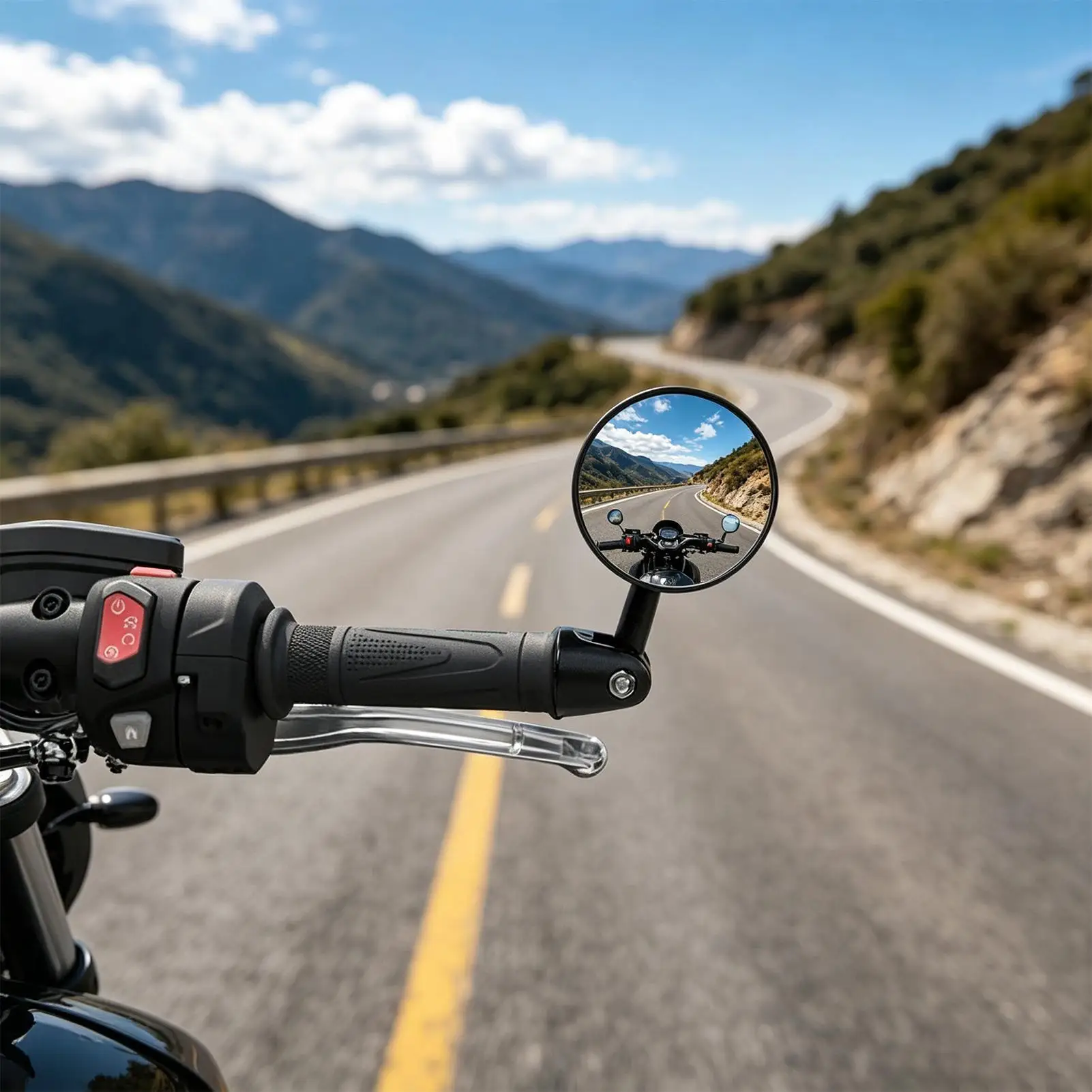 Motorcycle Mirrors 1 Pair Aluminum Alloy Side Round Mount Universal Motorcycle Mirrors For Daily Commuting Transportation