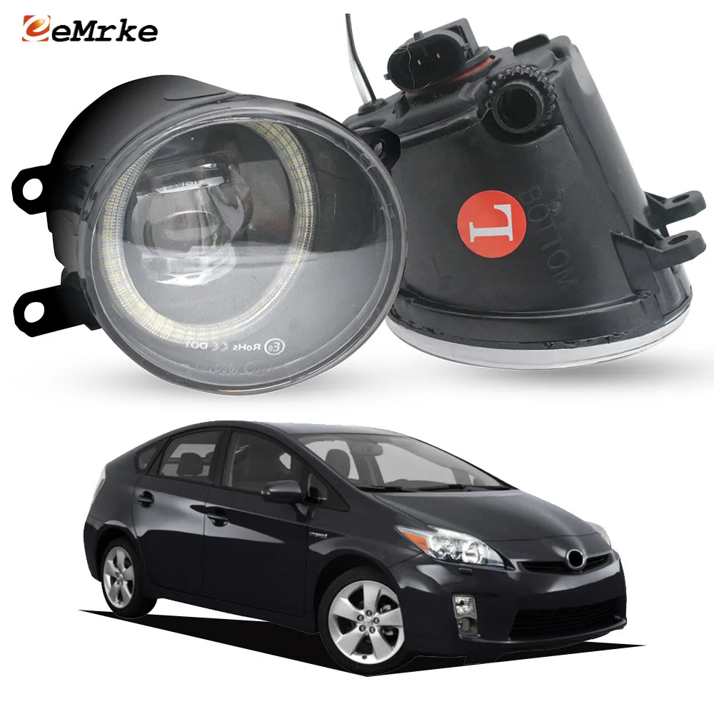 LED Fog Light PTF Lens for Toyota Prius ZVW30 XW30 III 2009 2010 2011 (Except for Prius V) Angel Eye Width Indicator Day Lights