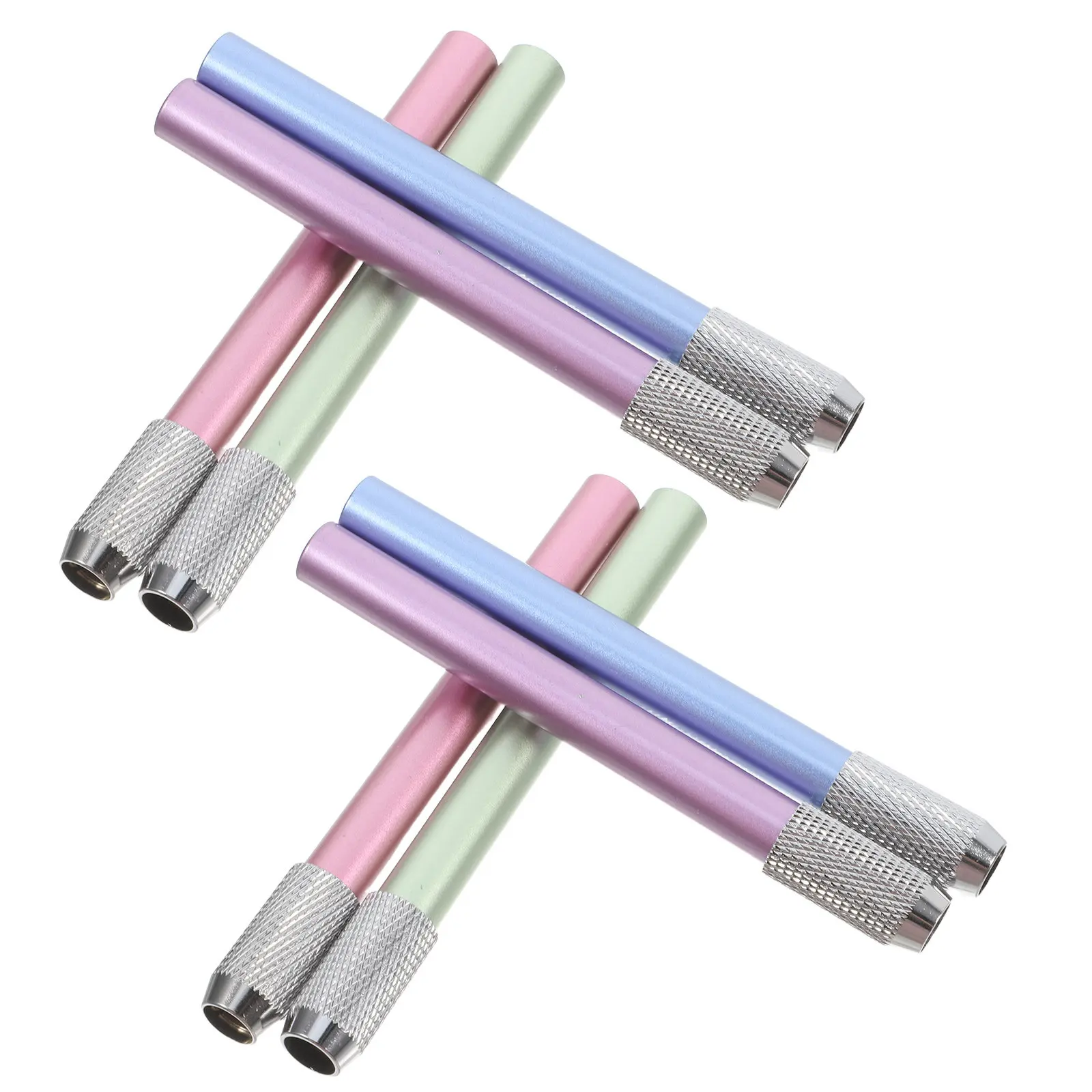 8Pcs Metal Pencil Extender Device Art Supplies Pencil Extension Tube Sketching Tool School Office Writing Aid Crayon Lengthener