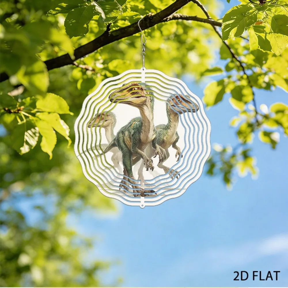 

Dinosaur Wind Chimes Iron Outdoor Garden Decor Running Pose Metal Yard Art Prehistoric Sculpture