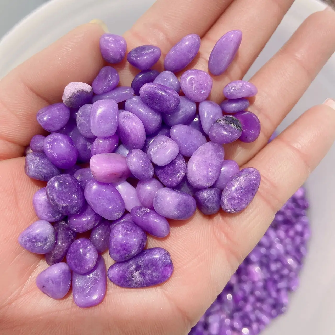 1000g  Natural Crystal Gravel Specimen Mauve Jade Home Decor for Aquarium Healing Energy Stone Rock Mineral