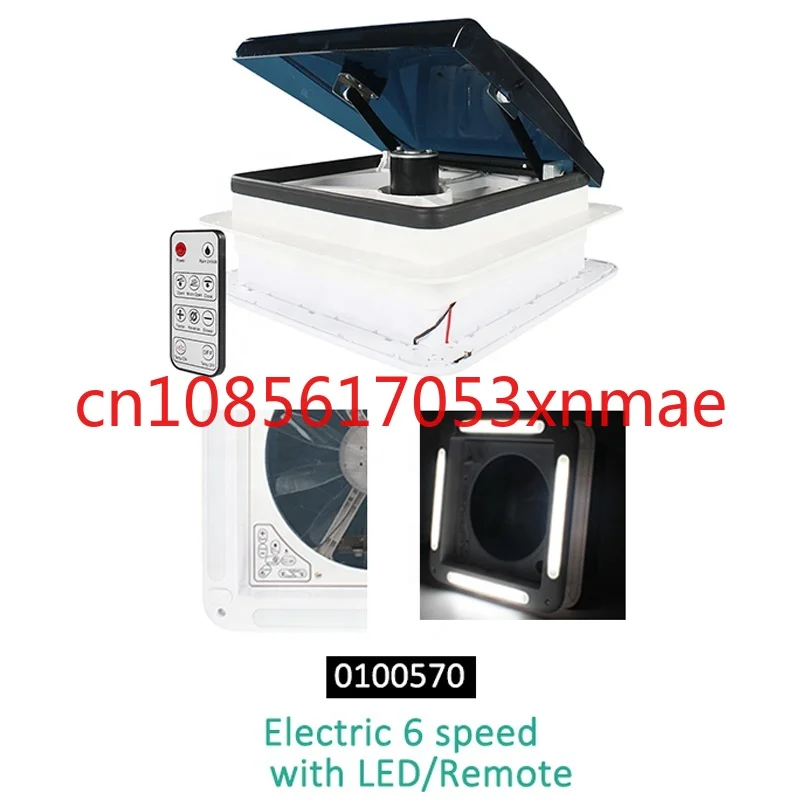 { TYTXRV } 14'' DC12V 340MM Electric Control 6 Speeds Adjustable with LED Remote Rain sensor UV Resistance Caravan Roof RV Vent