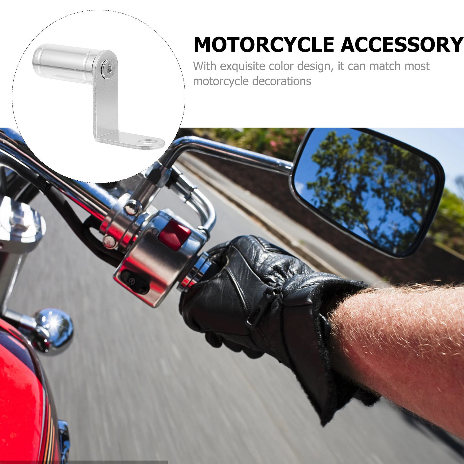 

1pc Motorcycle Rear View Mirror Extension Bracket Aluminum Alloy Corrosion Resistant Durable Easy Installation Exquisite Color