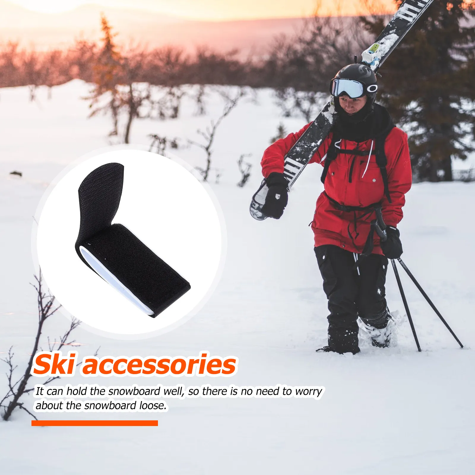 

4Pcs High Grade Nylon Ski Fixing Band Versatile Snowboard Strap for Easy Carrying Outdoor Winter Sports Sled Skis Accessories