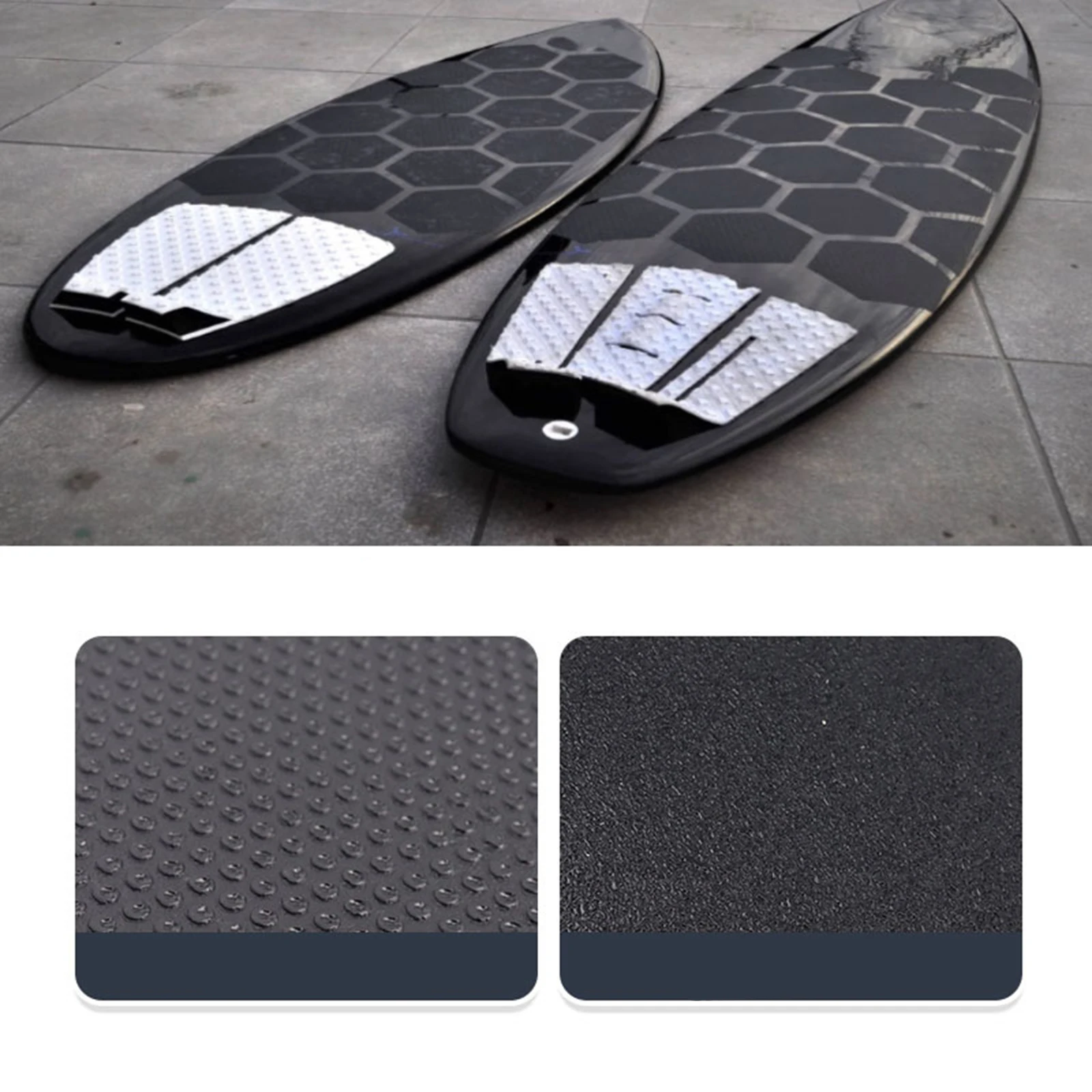 Hexagon Surfboard Traction Pads Deck Pads for Fish Board Skimboard Grip Surf Honey Comb Hole Short Board Long Board Waxless