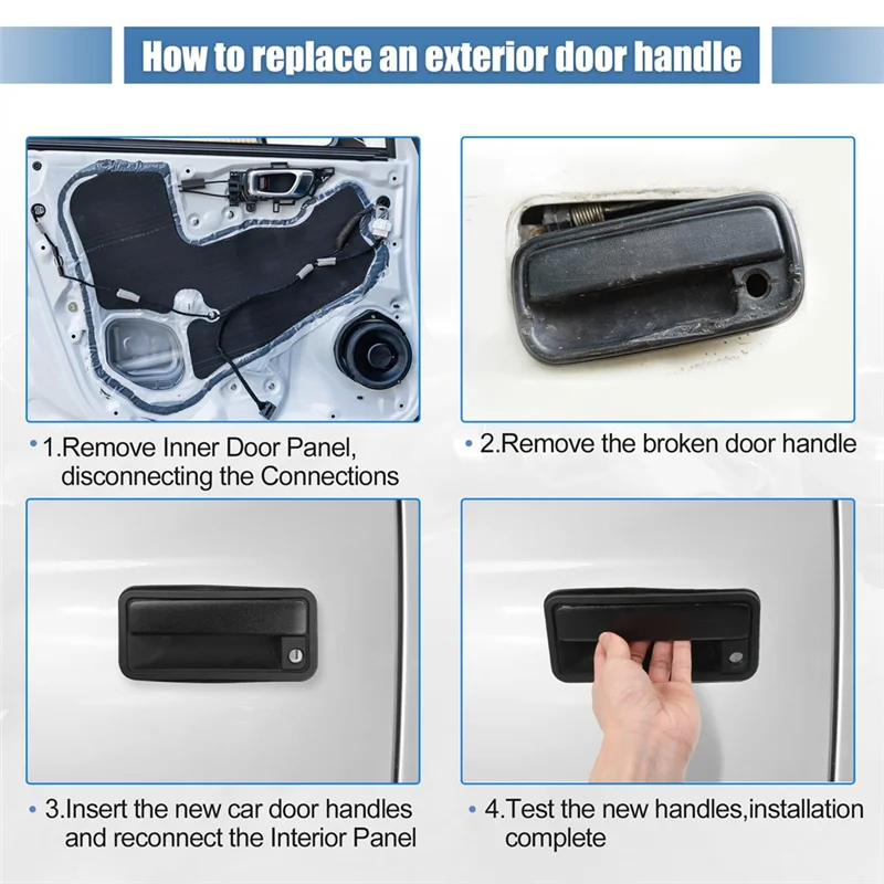 

Exterior Door Handles W/Lock Cylinder Keys For Suburban Tahoe C1500 1995-2000 For GMC Yukon 15742229 15742230-A61E