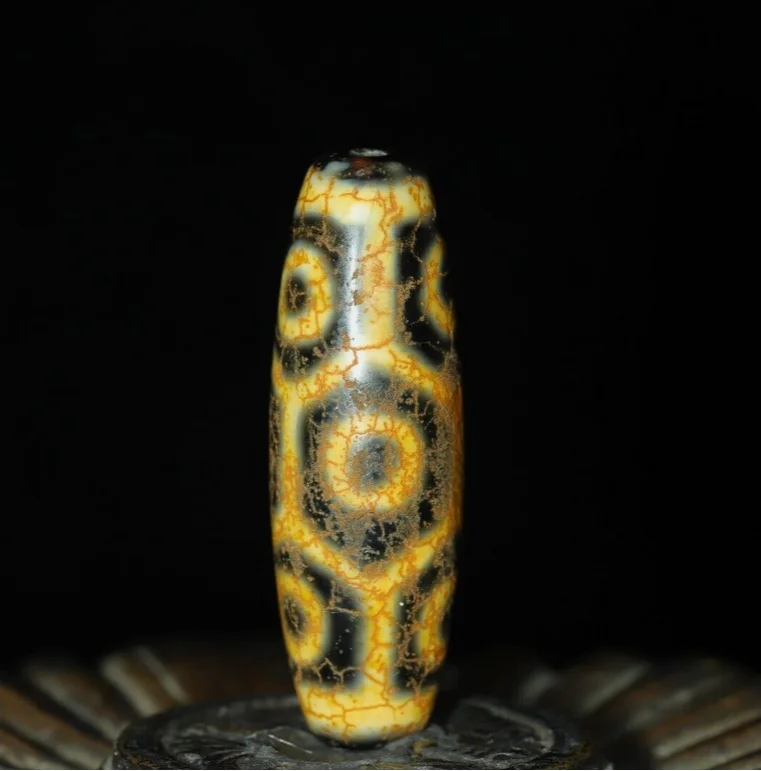 Magic Ancient Tibetan DZI Beads Old Agate Rare 9 Eye Totem Amulet Pendant #2519