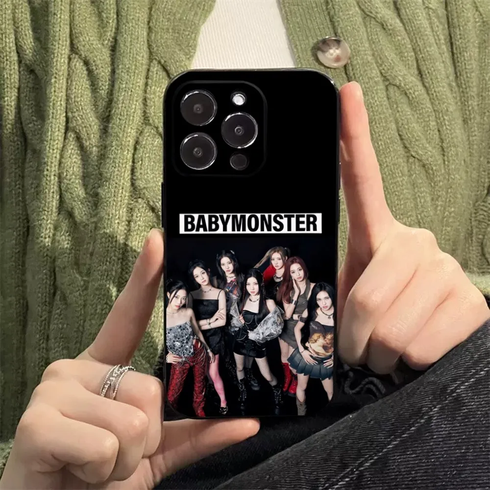 babyS Kpop M-Monster Phone Case for Apple iPhone, 13, 14,13,12,11,XS,XR,X,8,7,Pro,Max,Plus, Mini Silicone Cover, Black