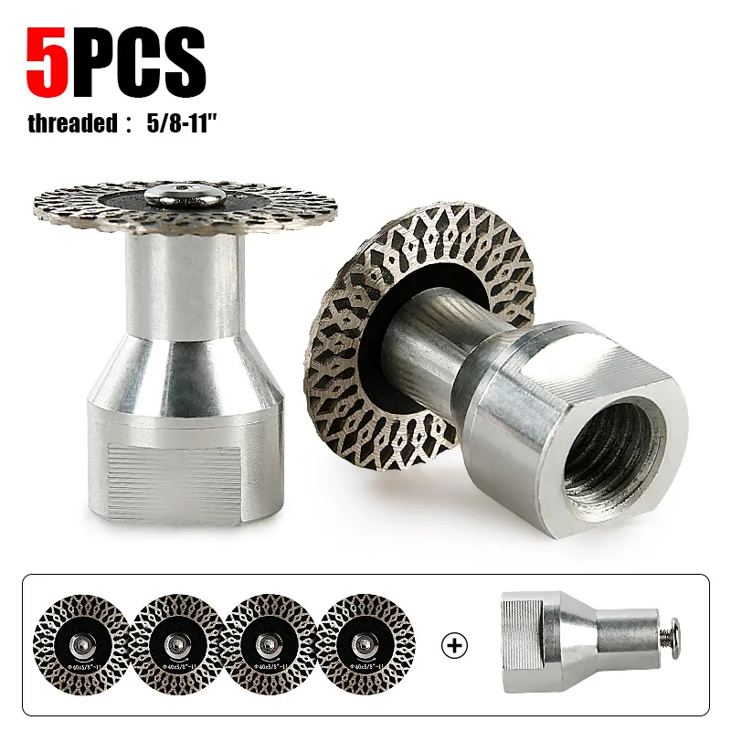 

LOZLIN 5-Piece Set of 1.5"/40mm Diamond Engraving Blades - Removable Flange for Granite, Marble, Tile, and PVC Engraving - Rotary Saw Blades for Stone Lettering, Angle Grinder Carving and Grinding Tools