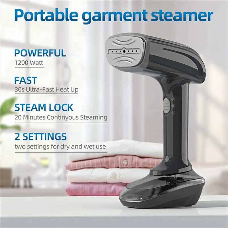 

Hot Sale-Fast Heat-Up Plate Stamer For Clothes, Handheld Fabric Steamer With Ironing& Wrinkle Removal, Steam Nozzle