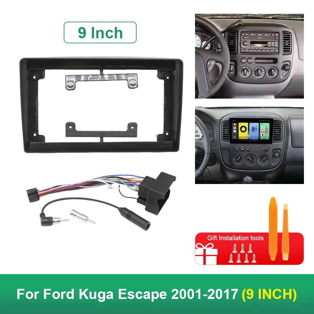 

For Ford Kuga Escape 2001-2017 9 Inch Car Frame Fascia Adapter Android Radio Dash Fitting Panel Kit