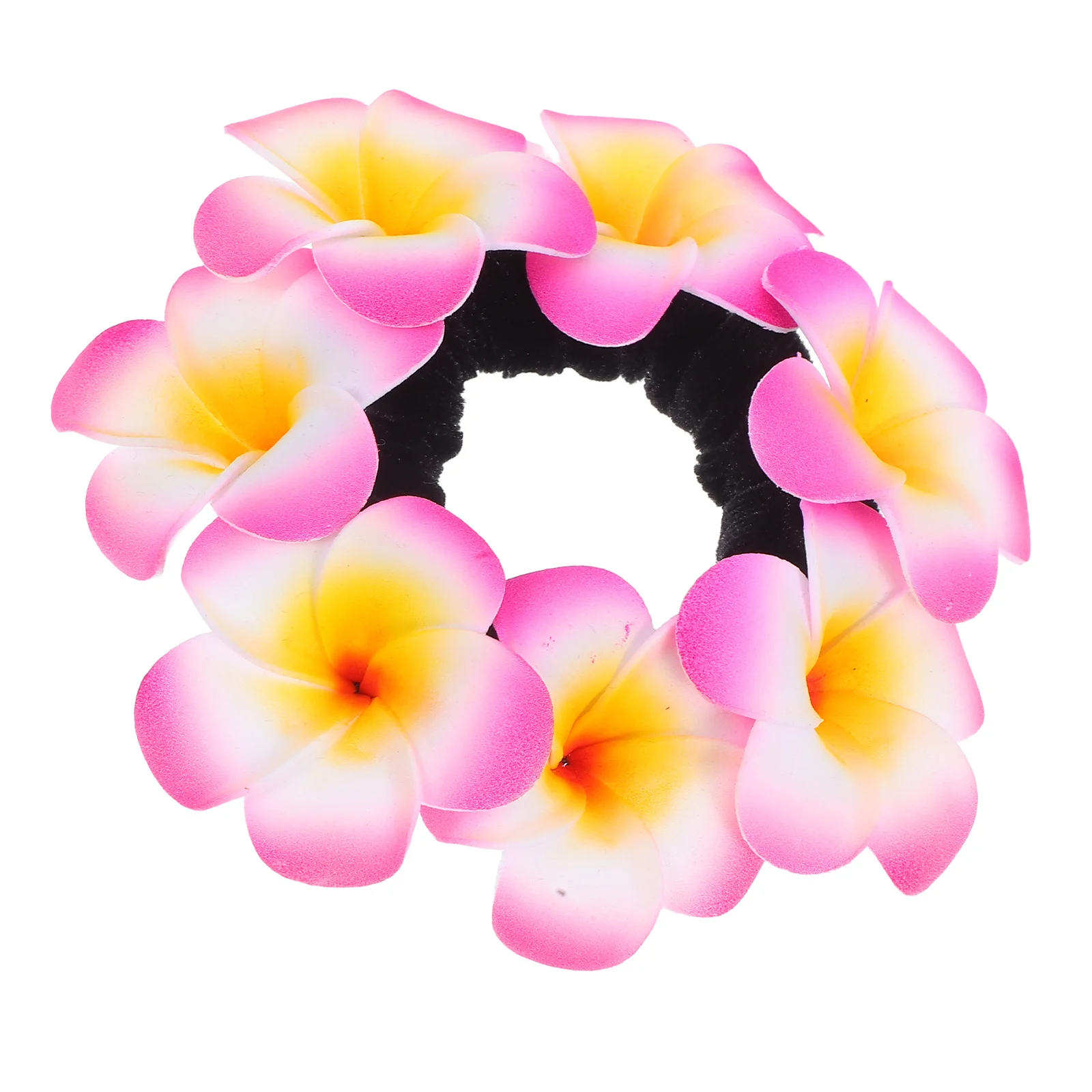

Hawaiian Foam Plumeria Hair Ties Tropical Bridal Wedding Accessories Luau Carnival Headpieces Women Flower