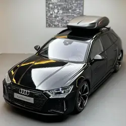 AUDI RS6 Avant-Coche de juguete de aleación fundido a presión, modelo de coche con sonido y luz, juguete coleccionable para niños, regalo de cumpleaños, 1/18