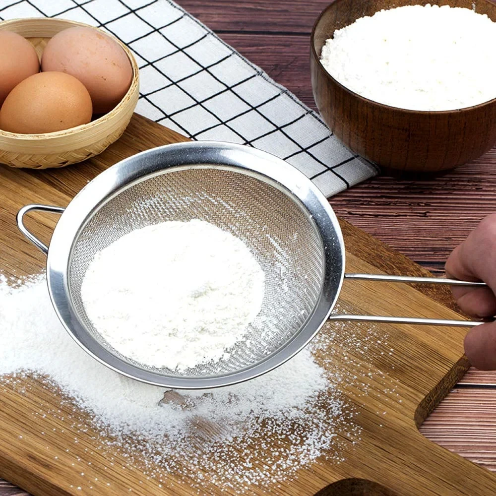 Stainless Steel Fine Mesh Flour Sifter with Handle Baking Sieve Strainer for Kitchen Cake Cookie Making image 3