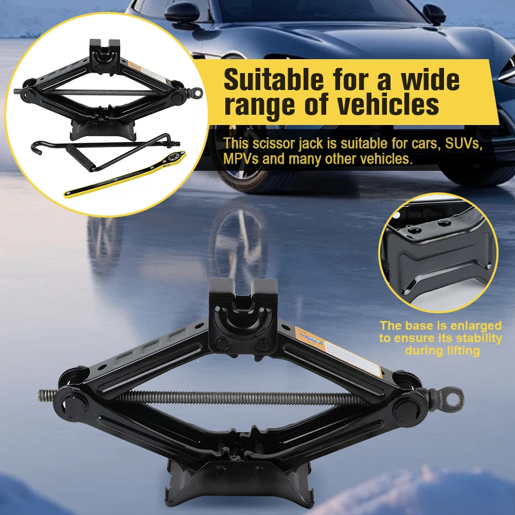 

2/3 Ton Car Jack Kit Scissor Jack with Lug Wrench Vehicle Scissor Lift Jacks Heavy Duty Tire Changing Kit for Car Sedans MPV