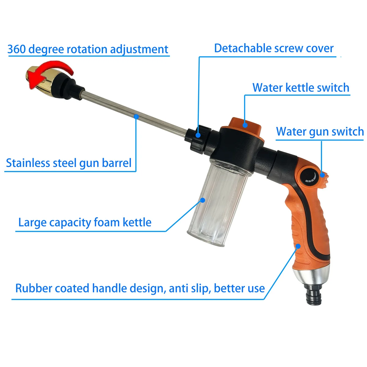 2026 High-Pressure Car Washing Water Gun, External Cleaning Of RV, Foam Kettle Cleaning, Garden Water Hose Nozzle, Garden Gun ﻿ view 3