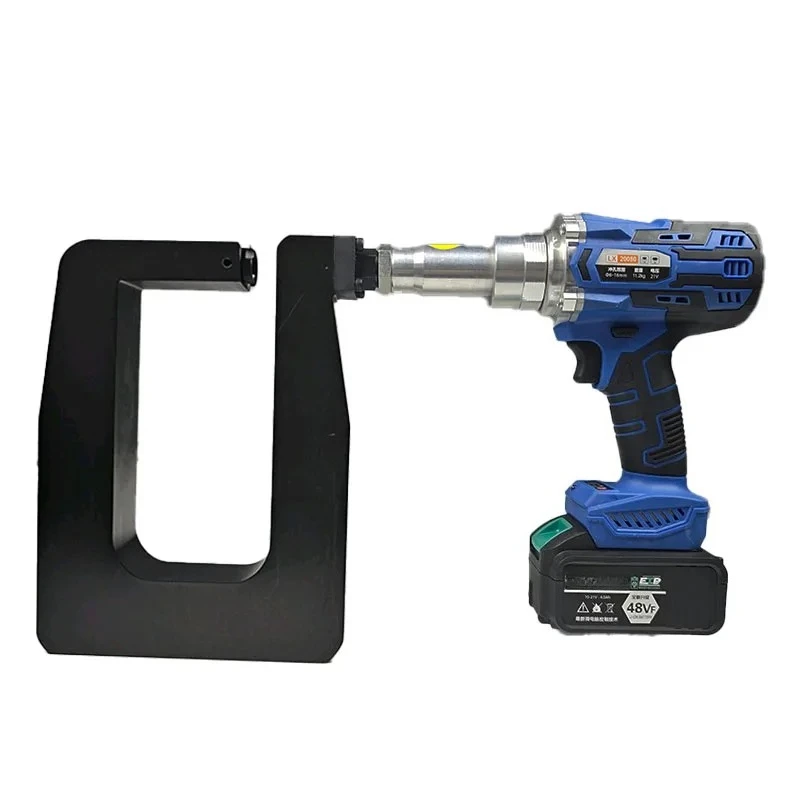 LX-20080 Portable Hydraulic Punching Machine 200mm Throat Depth Rapid Hydraulic Hole Puncher Dies Angle Iron Channel