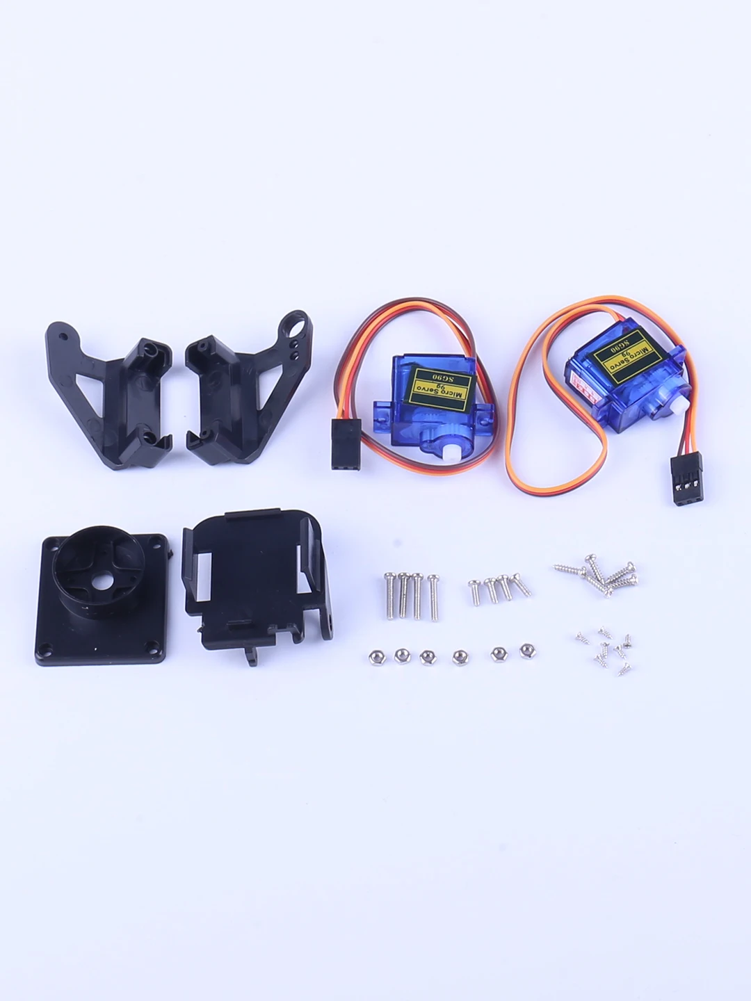 MG90s/SG90 9g Servo Qimbal Modelo ultrassônico de eixo duplo Câmera FPV Acessórios de suporte de carro inteligente