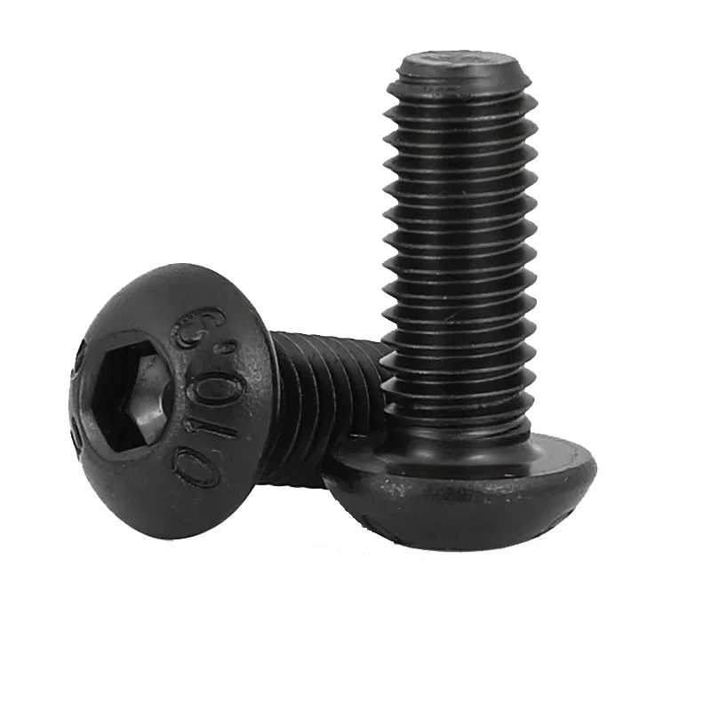 1/8 5/32 3/16 1/4 5/16 3/8 المعيار البريطاني الصف 10.9 أسود مسدس المقبس زر مسمار لولبي الرأس الفطر رئيس عرافة البراغي