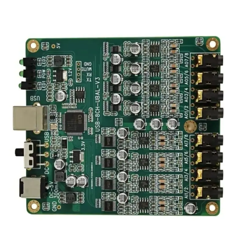 AAAAA8 Channel USB PlaybackTDM Master-slave ASIO XMOS Soundcheck Measurement Custom Sound Card