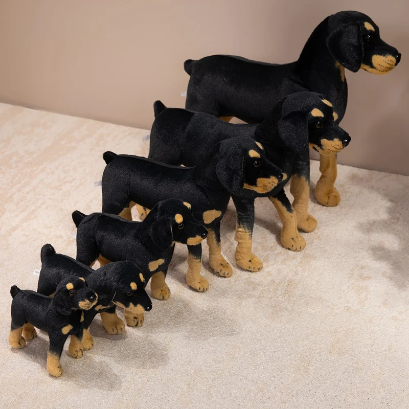 Lifelike Dog Plush Toy 70cm Giant Realistic Animals Stuffed Rottweiler Dog Plush Toys Home Decoration Gift For Children