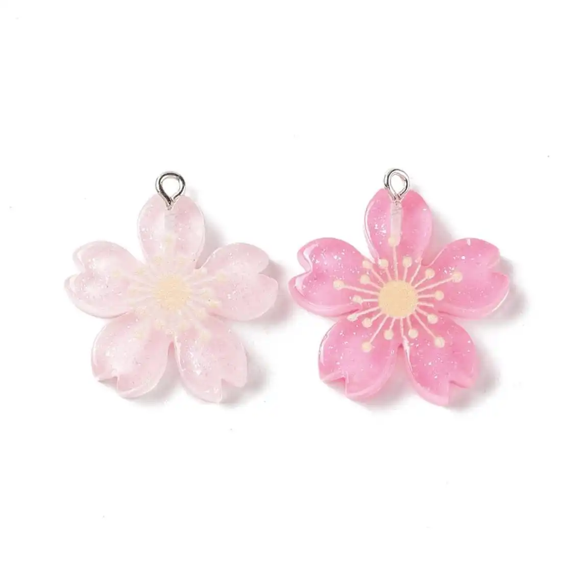 10PCS Clear Cherry Flat Back Resin Charms for DIY Jewellery Making