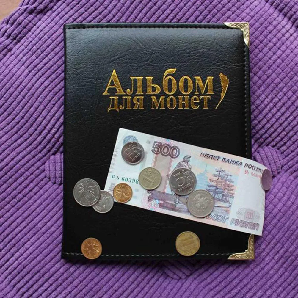 

Книга для коллекционирования монет, 10 страниц, 250 карманов, черный альбом для монет из искусственной кожи, надежное хранение, удобство переноски