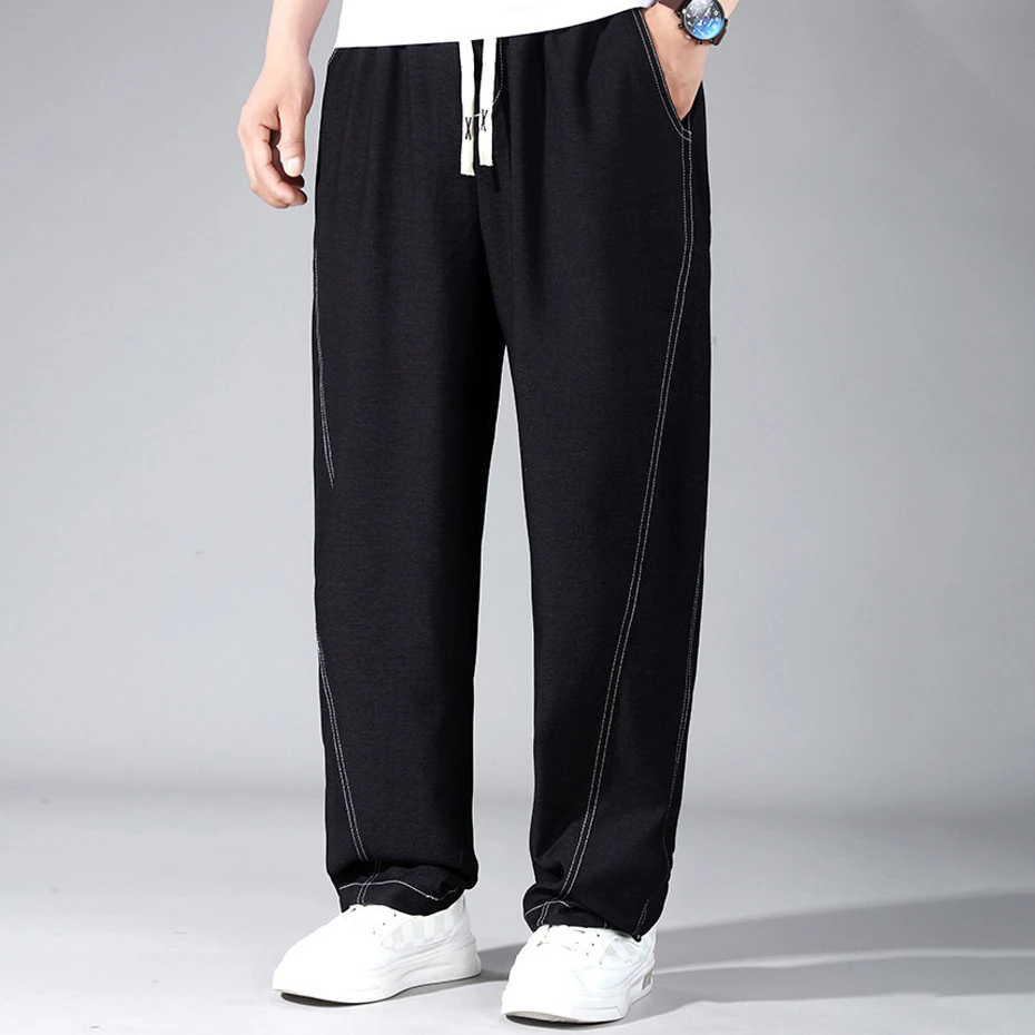 12XL Plus Size Jeans Men Baggy Denim Pants Fashion Casual Elastic Waist Straight Jeans Male Trousers Big Size 12XL