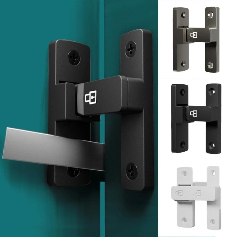 Sturdy Push Pull Door Lock Portable Accessory for Additional Security Designs No Drilling Required for Installation