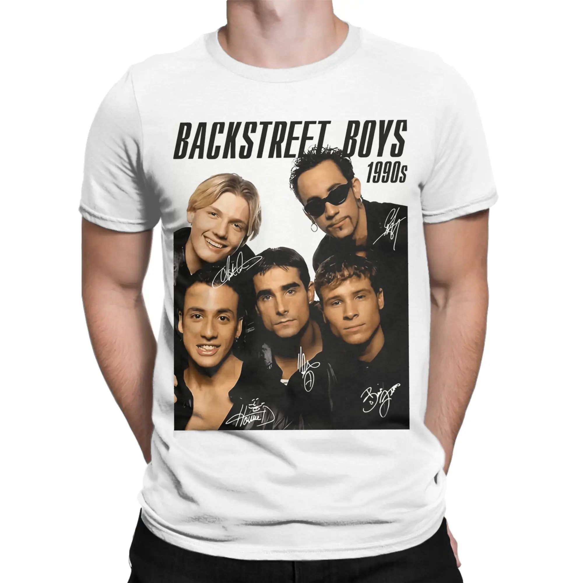 الرجال باك ستريت بويز الألفية جولة الموسيقى تي شيرت ملابس علوية من القطن الشاطئ خمر تي شيرتات قصيرة الاكمام س الرقبة تصميم تي شيرت