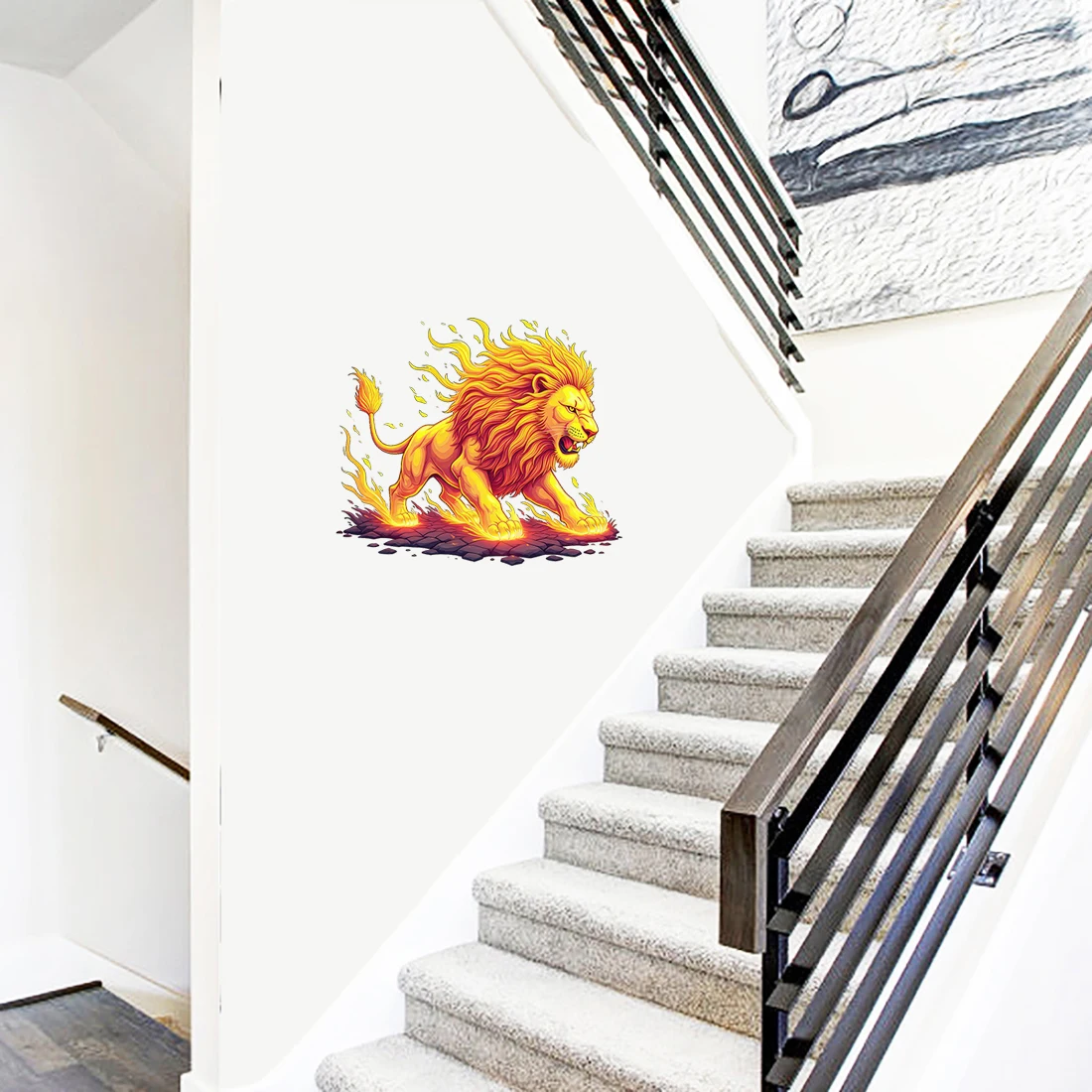 Three Ratels CD189 Golden Lion Cartoon animal wall stickers for home decoration Personalized car decals