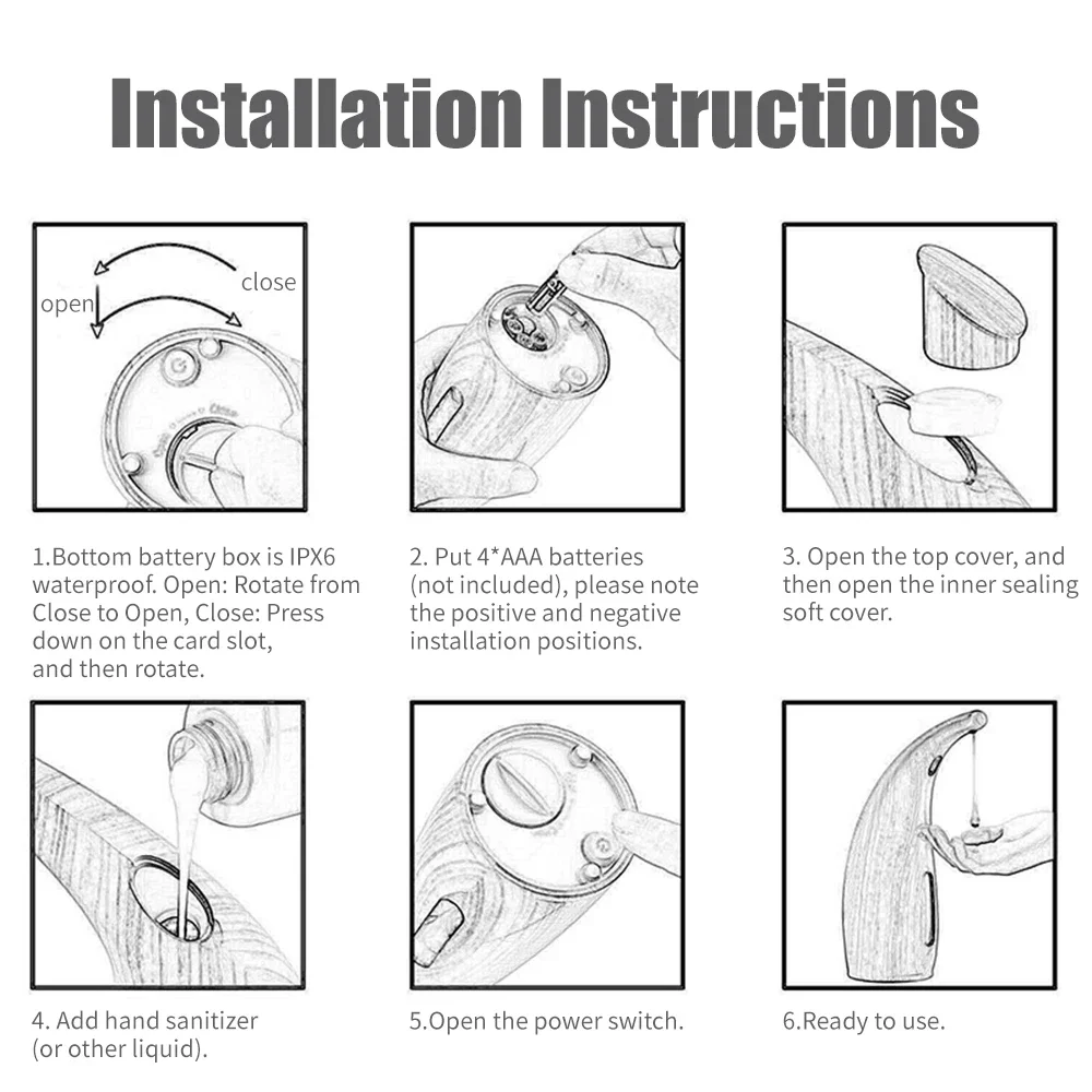 400mL Automatic Soap Dispenser Infrared Hand-free Touchless Soap Dispenser Dish Liquid Lotion Gel Shampoo Chamber Auto Hand Soap