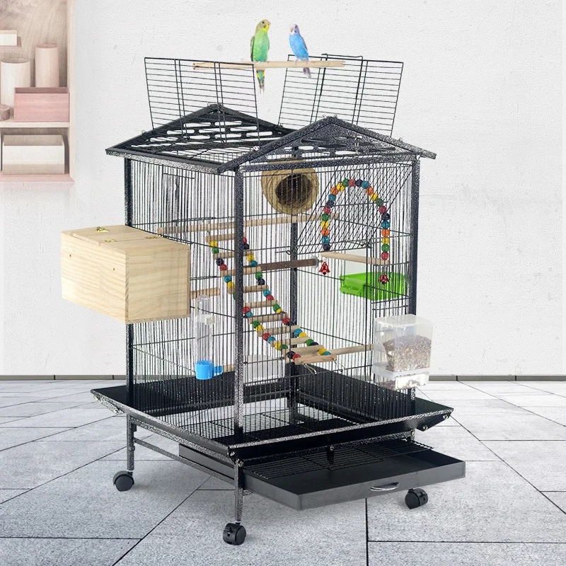 

Factory direct supply pet cage Xuan Feng parrot cage wholesale multi-functional group bird cage tiger skin senior bird villa who