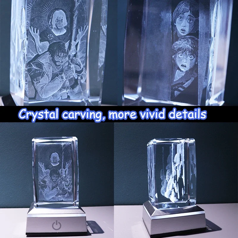 Arcane2 Ekko&Powder/Jinx Collectibles 3D Crystal Glass Colored Lamp Holders Souvenirs Three-dimensional Sculptures Couple Gifts