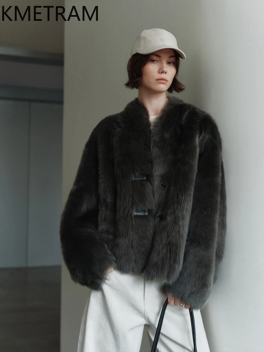 Natural Tuscany Wool Sheepskin Double Faced Fur Jacket Woman Short Real Fur Coat Old Money Style Winter Clothes Women 2025 шуба