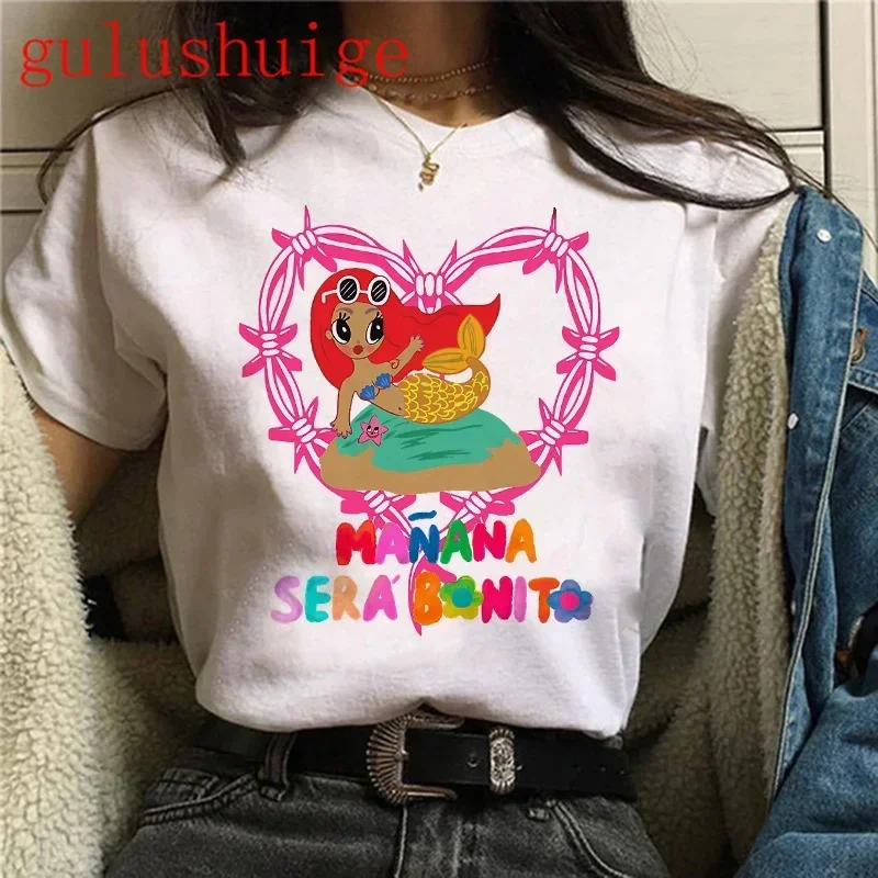 Y2k 90s Manana Sera Bonito Bichota Karol G Women's T-shirt Summer Casual Short Sleeve Tshirts O Neck Tee Trendy Women's Clothing