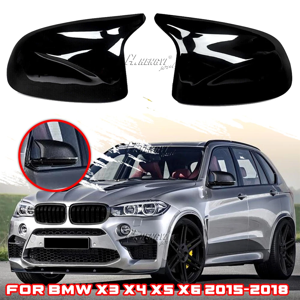 

1Pair Snap-On ABS Car Side Rearview Mirror Cap Covers Shell Replacement For BMW X3 X4 X5 X6 F15 F16 F25 F26 2015-2018