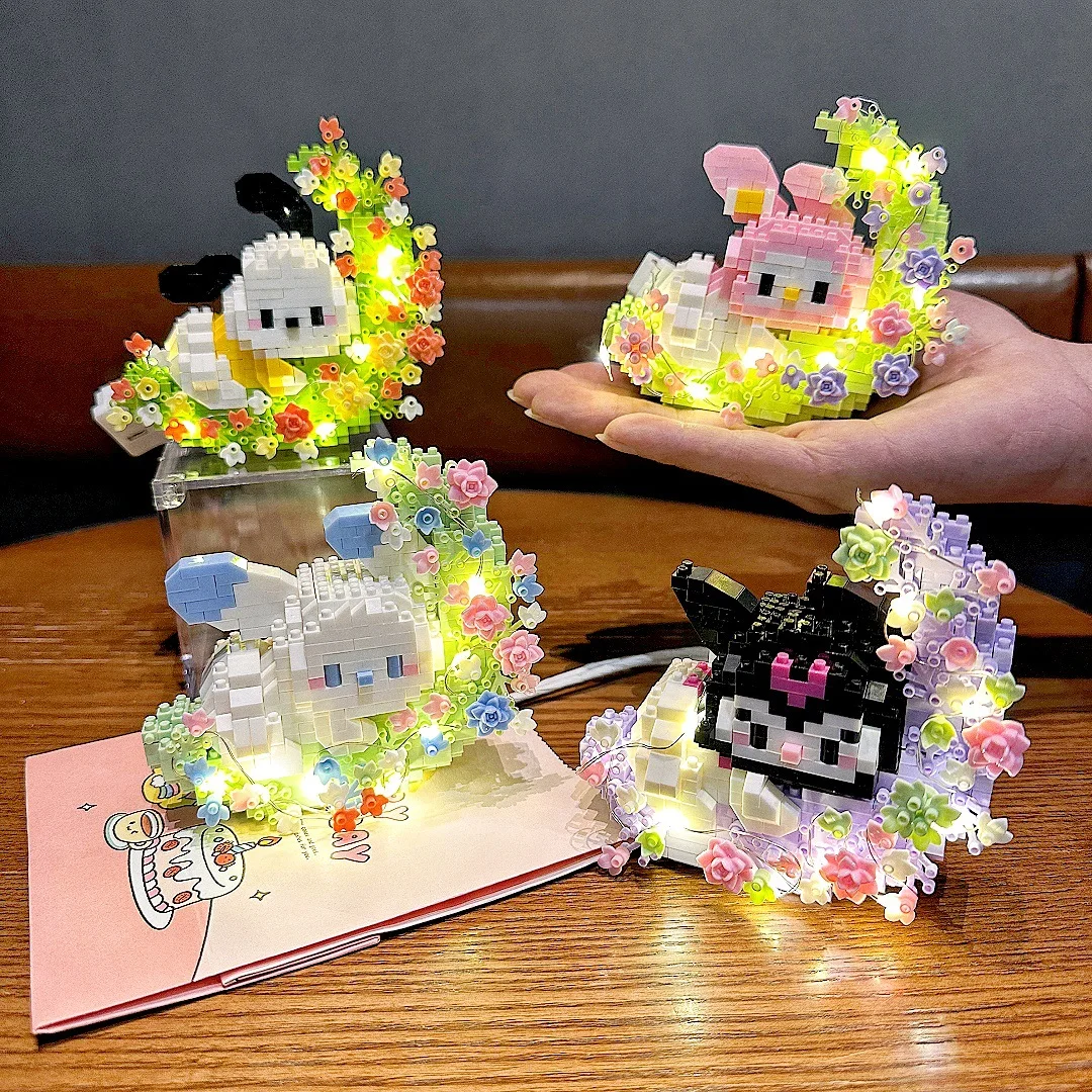 New Dog Cat Panda Raccoon Pet Small Particle Building Blocks Puzzle Assembly Ornaments Decoration Children\'s Toys Christmas Gift