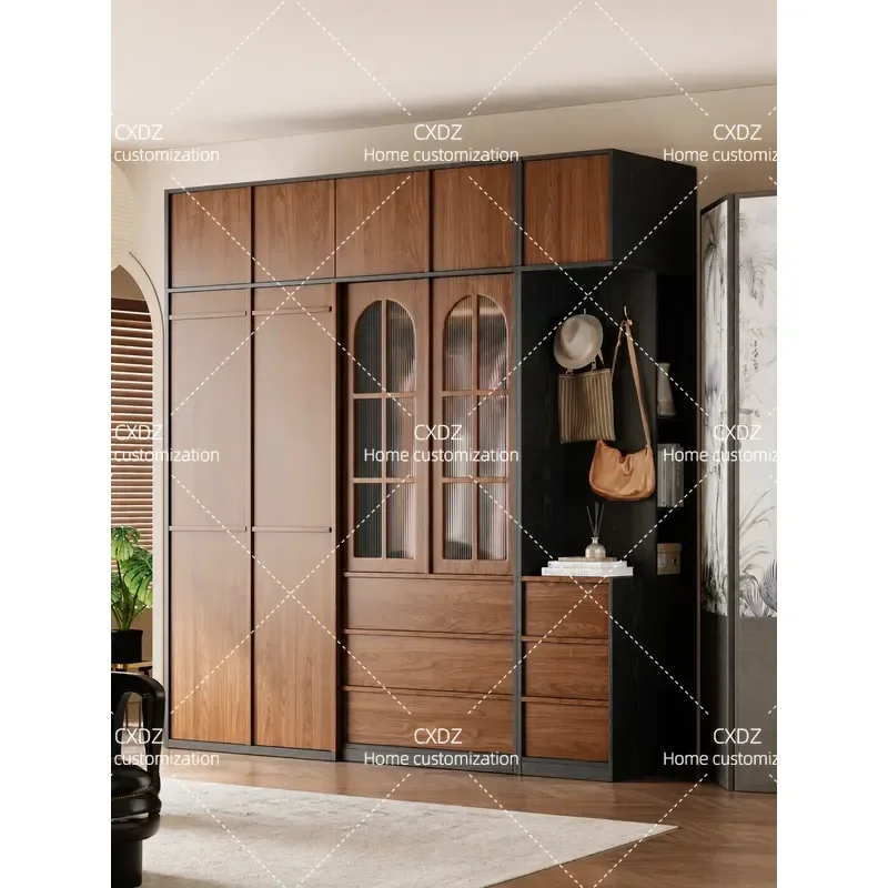 Modern Simple Segmented Wardrobe One Door to Top Storage Cabinet for Bedroom Household Finished Product
